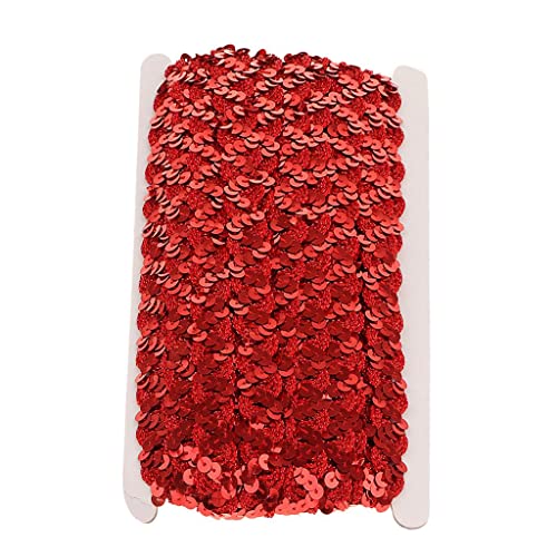 Paillettenband, 13 m, geflochten, zum Basteln, Nähen, Kleidung, Rot Paillettenband, 13 m, geflochten, zum Basteln, Nähen, Kleidung, Rot von KBOLAE
