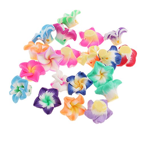Plumeria Rubra Polymer-Ton-Perlen für Schmuckherstellung, gemischte Farben, 20 Stück Plumeria Rubra Polymer-Ton-Perlen für Schmuckherstellung, gemischte Farben, 20 Stück von KBOLAE
