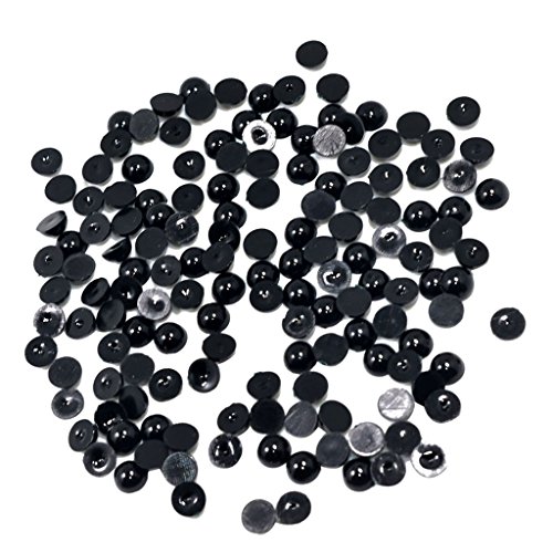 Schwarze Halbperlenperlen, flache Rückseite, Cabochon für Bastelarbeiten, Scrapbooking, 8 mm, 150 Stück Schwarze Halbperlenperlen, flache Rückseite, Cabochon für Bastelarbeiten, Scrapbooking, 8 mm, 150 Stück von KBOLAE