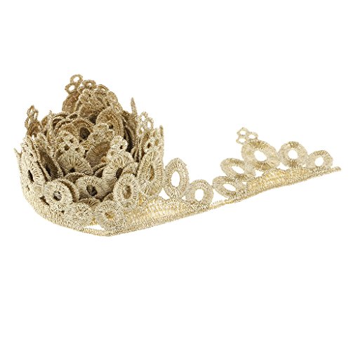 Spitzenband mit Krone, bestickt, für Hochzeit, Braut, Nähen, goldfarben, 91 cm Spitzenband mit Krone, bestickt, für Hochzeit, Braut, Nähen, goldfarben, 91 cm von KBOLAE