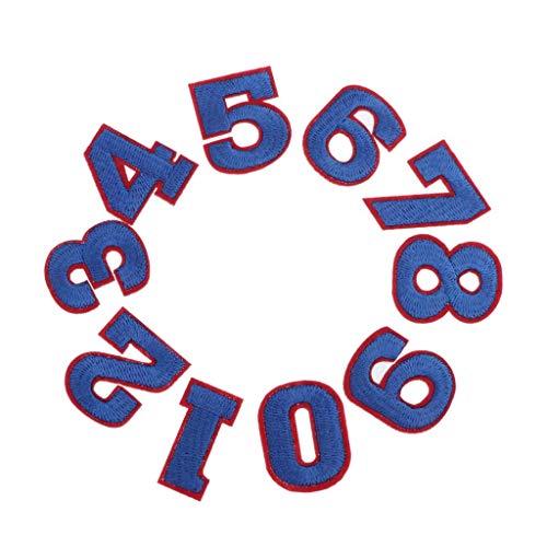 Stoffflicken mit Zahlen 0–9, zum Nähen, Basteln, Blau, 10 Stück Stoffflicken mit Zahlen 0–9, zum Nähen, Basteln, Blau, 10 Stück von KBOLAE