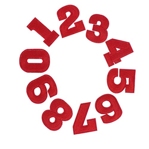 Stoffflicken mit Zahlen 0–9, zum Nähen, Basteln, Rot, 10 Stück Stoffflicken mit Zahlen 0–9, zum Nähen, Basteln, Rot, 10 Stück von KBOLAE