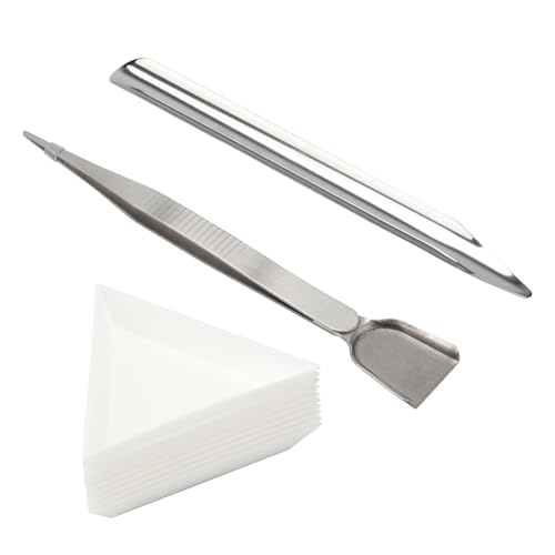 Kcgani Schmuckschaufel-Set, Diamantschaufel, Schmuckschaufel-Set, dreieckige Sortierschalen und handliche Silberpinzette mit Schaufel, Perlenpinzette für Perlen, Edelsteine, Werkzeuge, Zubehör, 12 Kcgani Schmuckschaufel-Set, Diamantschaufel, Schmuckschaufel-Set, dreieckige Sortierschalen und handliche Silberpinzette mit Schaufel, Perlenpinzette für Perlen, Edelsteine, Werkzeuge, Zubehör, 12 von KCGANI