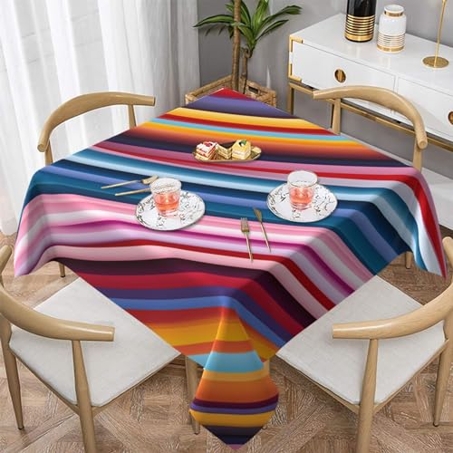 KCGSDEGV Quadratische Tischdecke mit bunten Streifen, 152 x 152 cm, wasserabweisend, waschbar, Tischdecken für Küche und Esszimmer KCGSDEGV Quadratische Tischdecke mit bunten Streifen, 152 x 152 cm, wasserabweisend, waschbar, Tischdecken für Küche und Esszimmer von KCGSDEGV