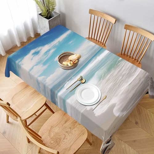 KCGSDEGV Rechteckige Tischdecke, Motiv: Ozeanstrand, 228 x 152 cm, wasserabweisend, waschbar, Tischdecken für Küche und Esszimmer, O84FJ68L0 KCGSDEGV Rechteckige Tischdecke, Motiv: Ozeanstrand, 228 x 152 cm, wasserabweisend, waschbar, Tischdecken für Küche und Esszimmer, O84FJ68L0 von KCGSDEGV