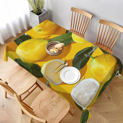 KCGSDEGV Rechteckige Tischdecke mit gelben Zitronen, bedruckt, 228 x 152 cm, wasserabweisend, waschbar, Tischdecken für Küche und Esszimmer KCGSDEGV Rechteckige Tischdecke mit gelben Zitronen, bedruckt, 228 x 152 cm, wasserabweisend, waschbar, Tischdecken für Küche und Esszimmer von KCGSDEGV