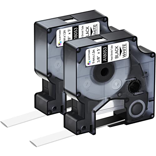 KCMYTONER Kompatibel mit Dymo 18053 Schrumpfschläuchen, 9 mm Etikettenband für Drähte, Kabel, 3/8 Zoll x 1,5 m, verwendet in Rhino Pro 3000, 4200, 5200, 5000, 6000 industriellen Etikettenherstellern, KCMYTONER Kompatibel mit Dymo 18053 Schrumpfschläuchen, 9 mm Etikettenband für Drähte, Kabel, 3/8 Zoll x 1,5 m, verwendet in Rhino Pro 3000, 4200, 5200, 5000, 6000 industriellen Etikettenherstellern, von KCMYTONER