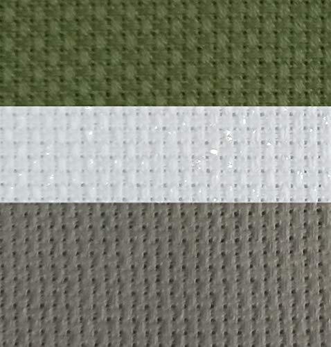 Aida-Stoff mit Zählmuster, 30,5 x 45,7 cm x 3 Stück, 14-fädig, Baumwolle, Kreuzstichstoff (weißer Opal + Oliv + Mittelgrau) von KCS