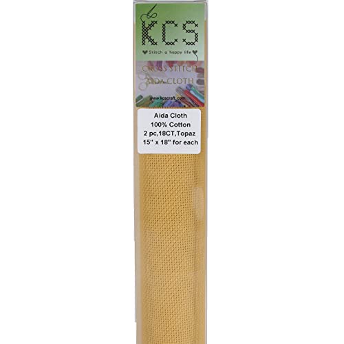 KCS 2 Stück 38,1 x 45,7 cm Kreuzstich Baumwolle Aida-Stoff Nadelarbeit Stoff (Topas Md, 18CT) von KCS