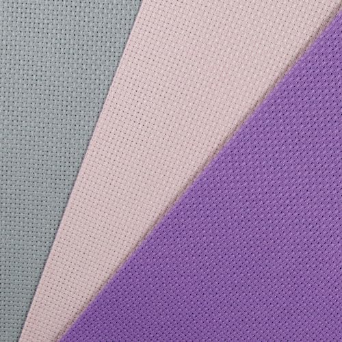 KCS 3 Stück 30,5 x 45,7 cm 14 CT Baumwolle Aida-Stoff Kreuzstich Stoff (hellgrau + rosa + lavendel) von KCS