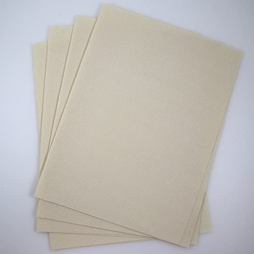KCS 4/6 Stück 30,5 x 45,7 cm 18 Karat Baumwolle Aida-Stoff Kreuzstichstoff (4 Stück, cremefarben) von KCS