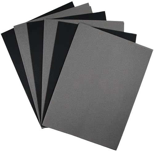 KCS 4/6 Stück 30 x 45 cm 18 CT Baumwolle Aida-Stoff Kreuzstichstoff (6 Stück, dunkelgrau + schwarz) von KCS
