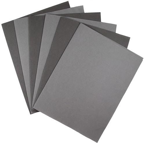 KCS 4/6 Stück 30 x 45 cm 18 CT Baumwolle Aida-Stoff Kreuzstichstoff (6 Stück, mittelgrau + dunkelgrau) von KCS