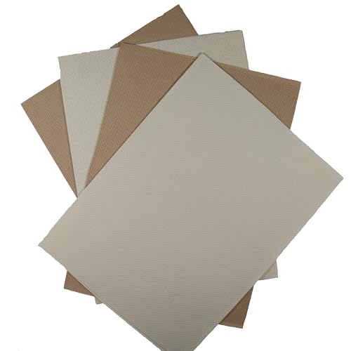 KCS 4 Stück 30 x 45 cm 14 CT Baumwolle Aida Stoff Kreuzstich Stoff (Ecru+Khaki) von KCS