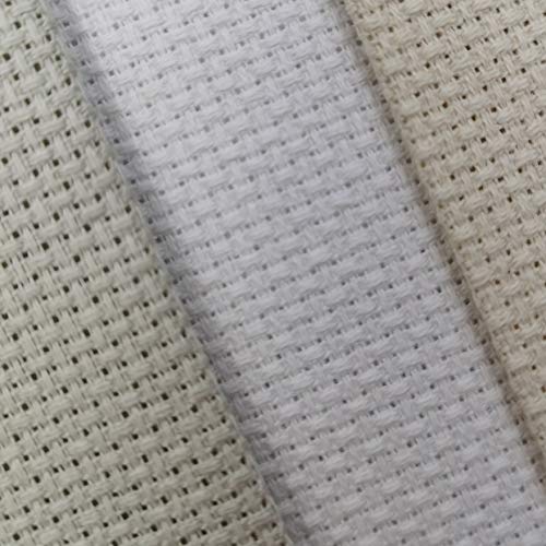 KCS 3 Stück 30,5 x 45,7 cm 14 CT Baumwolle Aida-Stoff Kreuzstich Stoff (Perlgrau + Weiß + Ecru) von KCS