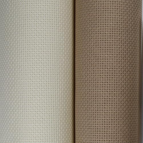 KCS Baumwoll-Aida-Stoff, 38,1 x 45,7 cm, Kreuzstich-Zählmuster, cremefarben und Khaki, 16 Karat, 2 Stück KCS Baumwoll-Aida-Stoff, 38,1 x 45,7 cm, Kreuzstich-Zählmuster, cremefarben und Khaki, 16 Karat, 2 Stück von KCS