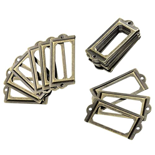 30 Stücke Metalletiketthalter, Retro -Metall -Etiketthalter, antike Mode mit Schrauben (Bronze) 83 * 30 mm von KDAMGOQE