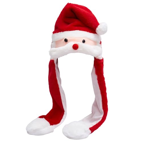 Hut mit bewegenden Ohren, bewegender Ohrhut Flauschige freie Größe Weihnachten süßer Cartoon Verrückter thermischer festlicher Winter mit Ohren Weihnachtsgeschenken für Kinder, Erwachsene, Weihnachts von KDAMGOQE