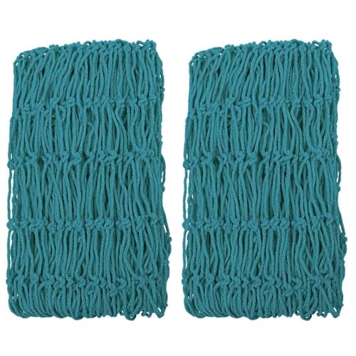 KDAMGOQE Dekoratives Fischereinetz, Fischnetzdekorationen 2pcs 39x78in Mittelmeerfischerei Hawaiianische dekorative Seilnetzdekorationen für nautische Themen oder Piratenparty, (Lake Blue) von KDAMGOQE