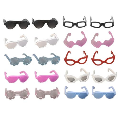 KDAMGOQE Doll Sonnenbrille, winzige Sonnenbrille, 20 Paar Puppenbrille Plastik mit 10 Styles klassischen Retro winzigen Brillen Mini für Handwerk Puppen Haustiere Kostüm Cosplay Foto Requisiten KDAMGOQE Doll Sonnenbrille, winzige Sonnenbrille, 20 Paar Puppenbrille Plastik mit 10 Styles klassischen Retro winzigen Brillen Mini für Handwerk Puppen Haustiere Kostüm Cosplay Foto Requisiten von KDAMGOQE