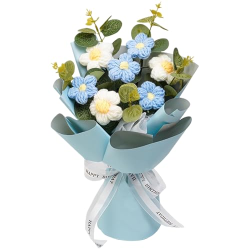 KDAMGOQE Häkelblumenstrauß, Häkelblumen Blaue gestrickte Blumen Bouquet 9x13 Ewiger Segen künstliche Blumenheimdekoration Geschenk für Muttervater Lehrer Lehrer KDAMGOQE Häkelblumenstrauß, Häkelblumen Blaue gestrickte Blumen Bouquet 9x13 Ewiger Segen künstliche Blumenheimdekoration Geschenk für Muttervater Lehrer Lehrer von KDAMGOQE