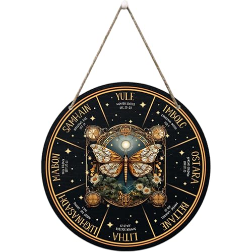 KDAMGOQE Rad des Jahres Wand hängen, 12 Zoll runde Exquisite Sabbats heidnisches Dekor Witchschild, natruales Holz Wicca -Kalender -Dekorationspanel für Zuhause KDAMGOQE Rad des Jahres Wand hängen, 12 Zoll runde Exquisite Sabbats heidnisches Dekor Witchschild, natruales Holz Wicca -Kalender -Dekorationspanel für Zuhause von KDAMGOQE