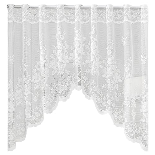 KDAMGOQE Spitzenvalance, 63x39 Blumen bestickte Valance Vorhänge mit Stangenloch, dekorativer Vorhang für Fenster, Tür, Buchregal, Schrank KDAMGOQE Spitzenvalance, 63x39 Blumen bestickte Valance Vorhänge mit Stangenloch, dekorativer Vorhang für Fenster, Tür, Buchregal, Schrank von KDAMGOQE