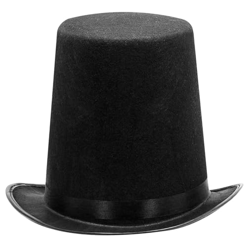 KDAMGOQE Top-Hüte für Männer, Magier Hat Classic Wide Bim Halloween Top Hats für Männer Frauen Nicht gewebter schwarzer Hut für Magierkostüm Dekoration für Halloween, Show, Cosplay von KDAMGOQE