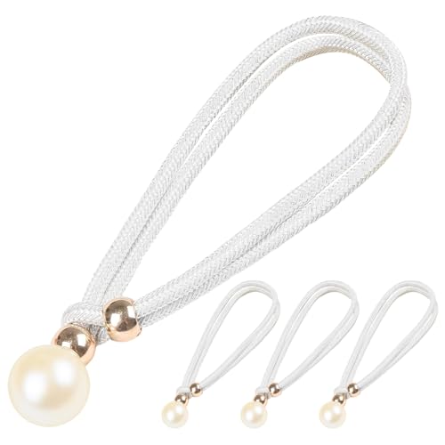 KDAMGOQE Vorhang Holdbacks, 4PCS -Vorhangsteuer ohne Bohrer, verstellbare Holdbacks mit großen Plastikperlenperlen für Zuhause, Büro, Hoteldekoration von KDAMGOQE