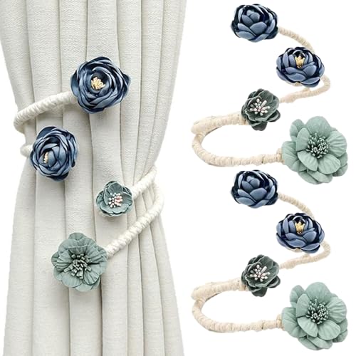 KDAMGOQE Vorhangsteuerbacks, 2pcs Blumenvorhang Tiebacks 18, 5 Zoll Polyester & Baumwollblau Dekorative Krawattenrücken für Zuhause, Hotel, Hotel KDAMGOQE Vorhangsteuerbacks, 2pcs Blumenvorhang Tiebacks 18, 5 Zoll Polyester & Baumwollblau Dekorative Krawattenrücken für Zuhause, Hotel, Hotel von KDAMGOQE