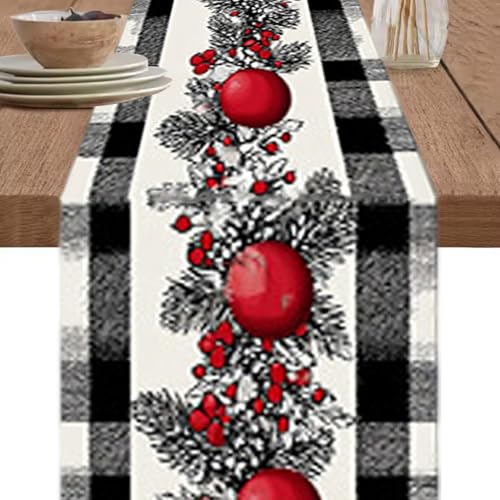 KDAMGOQE Weihnachtstisch Runner 13x72 Zoll Buffalo Plaid Red Berry Weihnachtstisch Dekorationen für Home Winter Holiday Party Dekor Dekor KDAMGOQE Weihnachtstisch Runner 13x72 Zoll Buffalo Plaid Red Berry Weihnachtstisch Dekorationen für Home Winter Holiday Party Dekor Dekor von KDAMGOQE