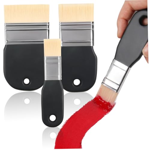 Paint-Pinselset, 3pcs 1 2 3 Weiche Nylon-Flachfarben Pinsel, wasserresistente Künstlerbürsten, Hängen für Acrylmalerei, Öl, Läcken, Aquarellkontrolle Paint-Pinselset, 3pcs 1 2 3 Weiche Nylon-Flachfarben Pinsel, wasserresistente Künstlerbürsten, Hängen für Acrylmalerei, Öl, Läcken, Aquarellkontrolle von KDAMGOQE
