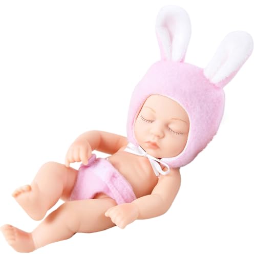 Realistische Babypuppe, Mini -Babypuppen 7 niedliche Mini Closed Eyes Puppen Realistische Neugeborene weiche Tante Silikon Ganzkörper Schlafpuppe mit Kleidung Spielzeuggeschenk für Kinder, Style11 Realistische Babypuppe, Mini -Babypuppen 7 niedliche Mini Closed Eyes Puppen Realistische Neugeborene weiche Tante Silikon Ganzkörper Schlafpuppe mit Kleidung Spielzeuggeschenk für Kinder, Style11 von KDAMGOQE