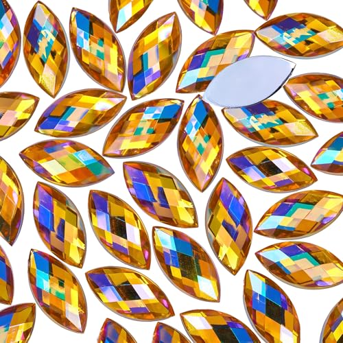 Bunte, große Strasssteine zum Basteln, Pferdeaugenform, flache Rückseite, Party-Dekorationen, 15 x 7 mm, 300 Stück Bunte, große Strasssteine zum Basteln, Pferdeaugenform, flache Rückseite, Party-Dekorationen, 15 x 7 mm, 300 Stück von KDCQAH