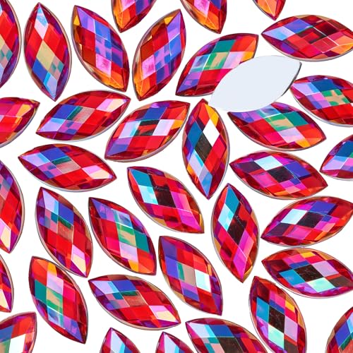Bunte große Strasssteine zum Basteln, Pferdeaugenform, flache Rückseite, Party-Dekorationen, 15 x 7 mm, 300 Stück Bunte große Strasssteine zum Basteln, Pferdeaugenform, flache Rückseite, Party-Dekorationen, 15 x 7 mm, 300 Stück von KDCQAH