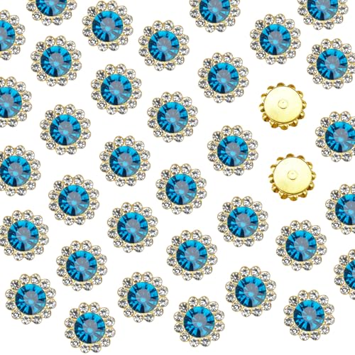 Strasssteine zum Aufnähen, Kristalle, Glas, Metallbasis, zum Nähen, Blumen, Krallen, Strasssteine für Kleidung, Schuhe, Ohrringe, Gürtel, Handwerk, Nähzubehör (blauer Zirkon), 160 Stück von KDCQAH