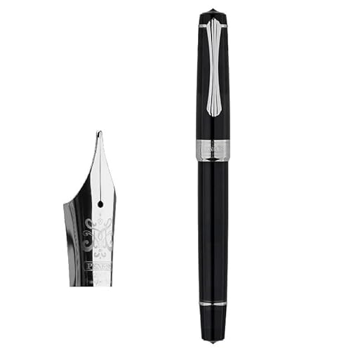 KDEGK Acryl-Kolben-Füllfederhalter-Klinge/runde Feder, Tintenabsorbierender Stift, große Kapazität, transparent, für Geschäftsschreiben, Geschenkstift (G) von KDEGK