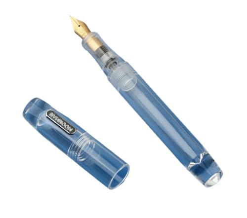 KDEGK Dropper Harz-Füllfederhalter, transparent, mit Konverter, Iridium, extra fein/fein, große Kapazität, Schreibset (transparent, extra fein, 0,38 mm) von KDEGK