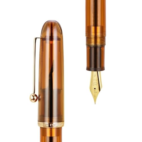KDEGK Füllfederhalter, Acryl, transparent, weiß, Drehstift, EF F, M, Schreibwaren, Büro, Schulbedarf, Schreibstift (ca. 0,5 mm) von KDEGK