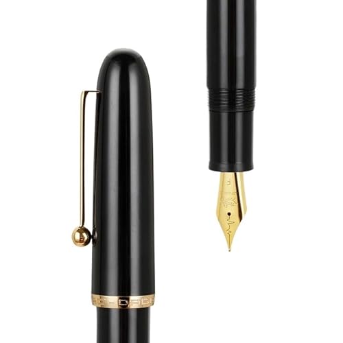 KDEGK Füllfederhalter, Acryl, transparent, weiß, Drehstift, EF F, M, Schreibwaren, Büro, Schulbedarf, Schreibstift (ca. 0,5 mm) von KDEGK