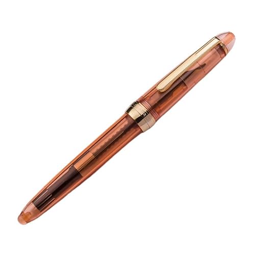 KDEGK Füllfederhalter mit goldenem Clip, 0,5 mm, für Studenten, Kalligraphie, Praxis, Tintenstifte, Schulbedarf, Büroprodukt, Schreibwaren (transparentes Orange) von KDEGK