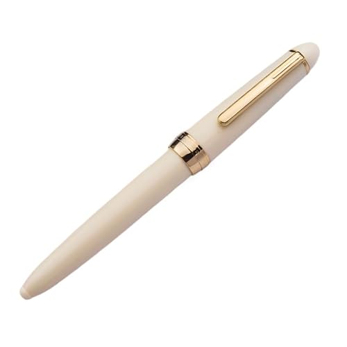 KDEGK Füllfederhalter mit goldenem Clip, transparent, 0,5 mm, für Studenten, Kalligraphie, Praxis, Tintenstifte, Schulbedarf, Büroprodukt, Schreibwaren (Elfenbein) von KDEGK