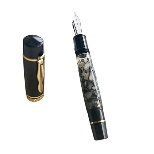 KDEGK Füllfederhalter mit großem Kolben, orange Nr. 6/8 EF/F/M, Hartgummi-Zunge, Kupferstruktur, Schreibtinte, Geschenkstifte (04, langes Messer 1,2–1,7 mm) von KDEGK