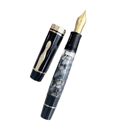 KDEGK Füllfederhalter mit großem Kolben, orange Nr. 6/8 EF/F/M, Hartgummi-Zunge, Kupferstruktur, Schreibtinte, Geschenkstifte (05, langes Messer 1–1,4 mm) von KDEGK
