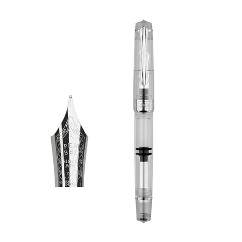 KDEGK Galaxy Kolben-Füllfederhalter-Klinge/runde Feder, Tintenabsorbierend, große Kapazität, transparentes Acryl, Schreibgeschenk Stift (A) von KDEGK
