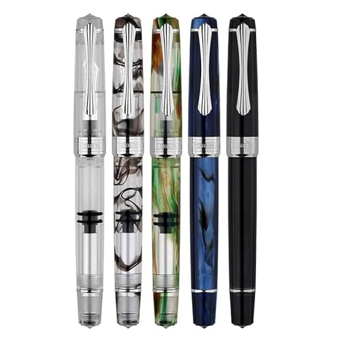 KDEGK Transparenter Füllfederhalter, Kolben, große Kapazität, Acrylklinge, runde Spitze, Premium-Geschenkstift, Bürobedarf, Geschenkstift (5 Stück) von KDEGK