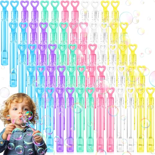KDISHKRA 60 PCS Mini Blasenstäbe Set, Seifenblasen Stäbe vorgefüllt – Herzgriff, 6 Farben, auslaufsicher & ungiftig, Seifenblasen für Kinder, Hochzeit, Party, Geburtstags Mitgebsel, Sommer Spielzeug KDISHKRA 60 PCS Mini Blasenstäbe Set, Seifenblasen Stäbe vorgefüllt – Herzgriff, 6 Farben, auslaufsicher & ungiftig, Seifenblasen für Kinder, Hochzeit, Party, Geburtstags Mitgebsel, Sommer Spielzeug von KDISHKRA