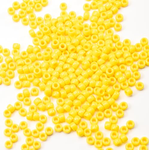 1000 Stück gelbe Acryl-Pony-Perlen, 6 x 9 mm, Großpackung für Freundschaft, DIY, Armband, Halskette, Schmuckherstellung, Ohrringe, Haarflechten, Kandi-Perlen 1000 Stück gelbe Acryl-Pony-Perlen, 6 x 9 mm, Großpackung für Freundschaft, DIY, Armband, Halskette, Schmuckherstellung, Ohrringe, Haarflechten, Kandi-Perlen von KDLJFGSMF1