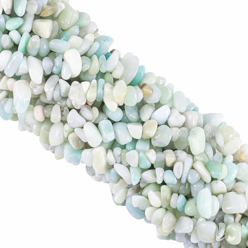 260 Stück natürliche Amazonit-Kristallperlen, 5 mm bis 8 mm, unregelmäßige Edelsteinperlen mit Löchern, DIY für Armband, Halskette, Ohrringe, Schmuckherstellung, Handwerk, 81,3 cm von KDLJFGSMF1