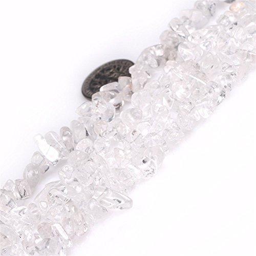 5–8 mm große, natürliche, weiße, klare Kristallsteine, Steine, Steine, lose Edelsteinperlen für Schmuckherstellung, Strang, 76,2 cm von KDLJFGSMF1